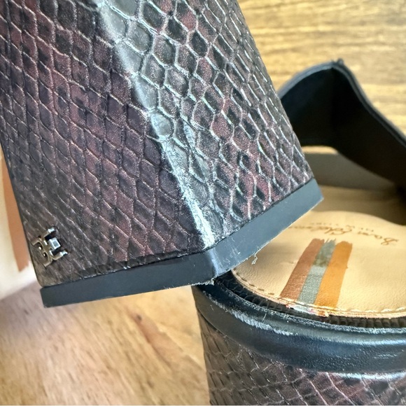 Sam Edelman Wilton Black Leather Slip-On Mule‎ Sandals Block Heel Size 9.5 M US - Picture 9 of 13